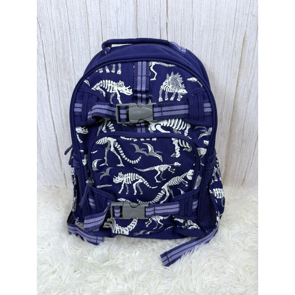 Pottery Barn Kids Mackenzie Navy Dinosaur Bones Glow in the Dark Travel Backpack
